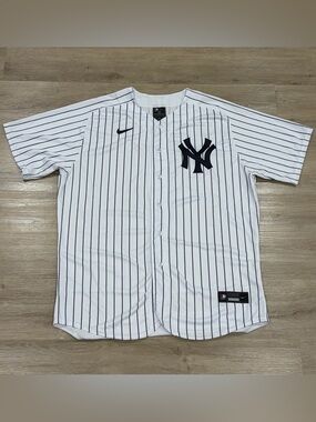 New York Yankees Jersey Mens 52 White Pinstripe Home Blank Nike Authentic Elite